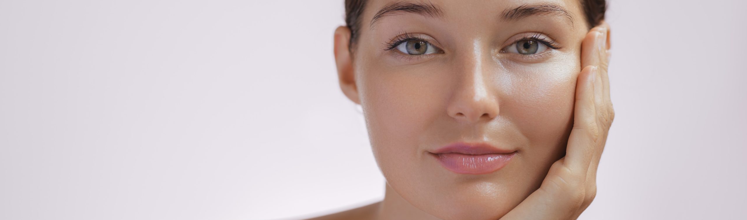 Cosmetics Skin Care Concept Photo of Close-up Woman Perfect Face with Hydrated Skin | SEON